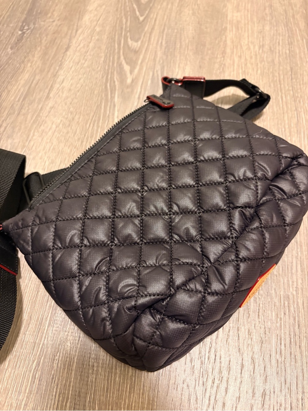 MZ Wallace Quilted Crossbody with Black Exterior and Tan Trim - NEVER USED - Picture 8 of 13